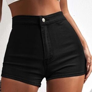 High Waist Skinny Denim Shorts